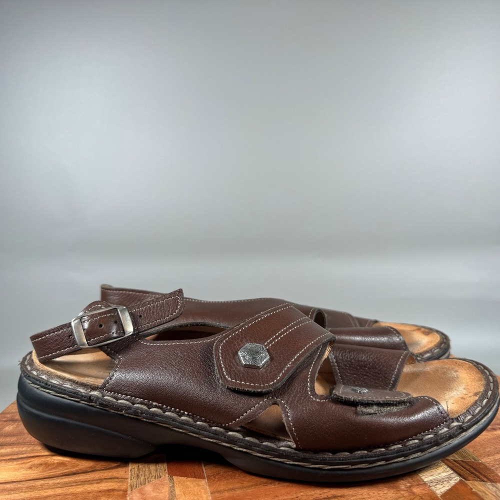 Finn Comfort Brown Leather Slingback Sandals 5687214 Germany Women 41